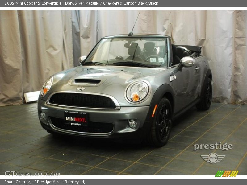 Dark Silver Metallic / Checkered Carbon Black/Black 2009 Mini Cooper S Convertible