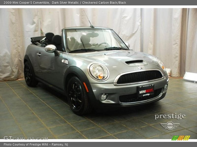 Dark Silver Metallic / Checkered Carbon Black/Black 2009 Mini Cooper S Convertible