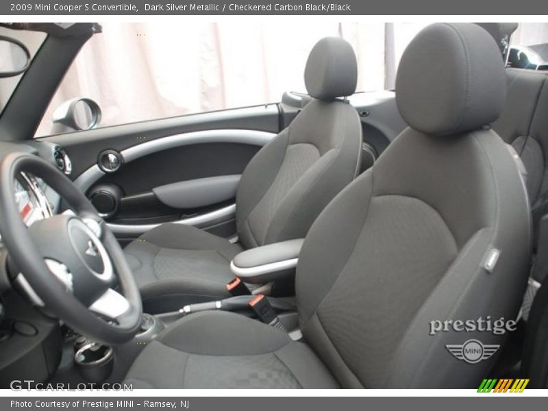 Dark Silver Metallic / Checkered Carbon Black/Black 2009 Mini Cooper S Convertible