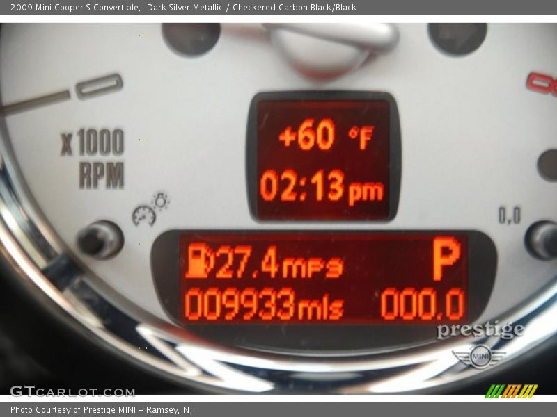 Dark Silver Metallic / Checkered Carbon Black/Black 2009 Mini Cooper S Convertible