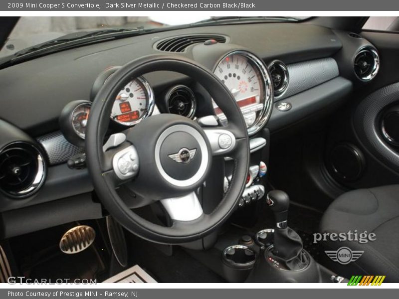 Dark Silver Metallic / Checkered Carbon Black/Black 2009 Mini Cooper S Convertible