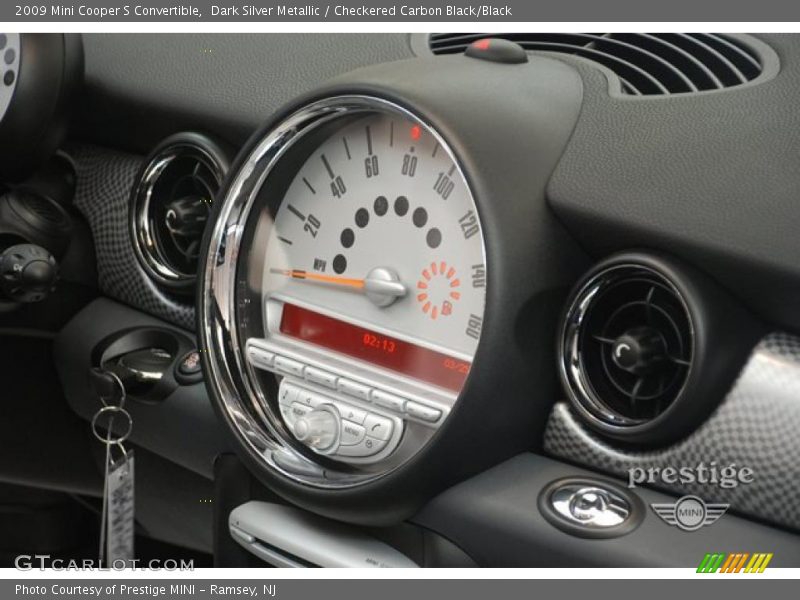 Dark Silver Metallic / Checkered Carbon Black/Black 2009 Mini Cooper S Convertible