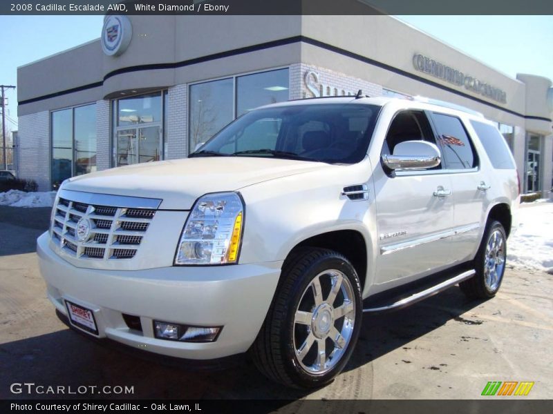 White Diamond / Ebony 2008 Cadillac Escalade AWD