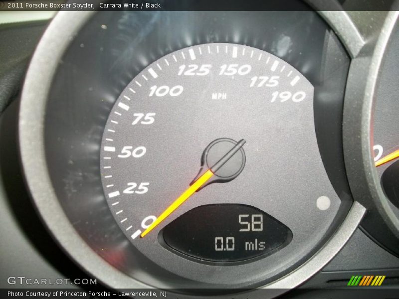 Carrara White / Black 2011 Porsche Boxster Spyder