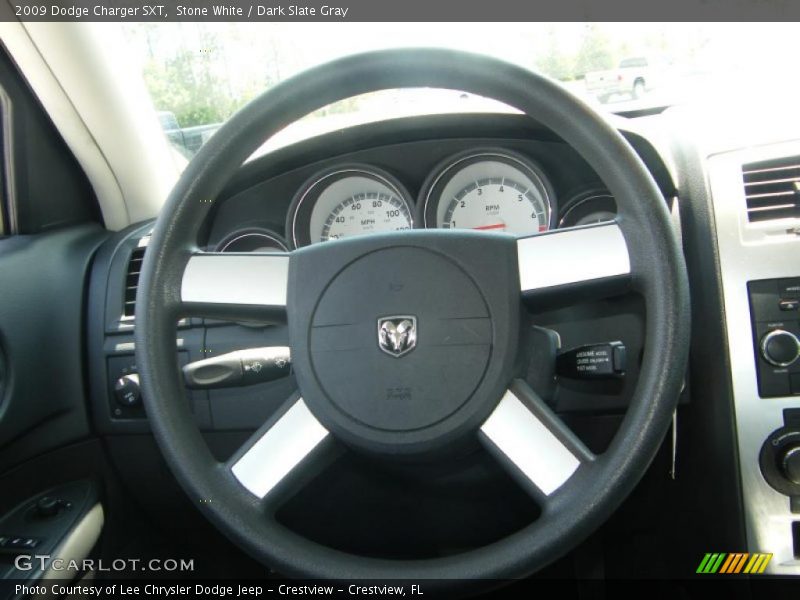 Stone White / Dark Slate Gray 2009 Dodge Charger SXT