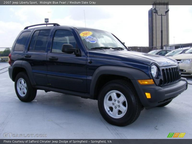 Midnight Blue Pearl / Medium Slate Gray 2007 Jeep Liberty Sport