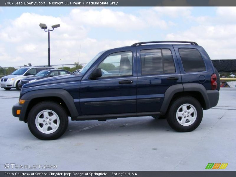 Midnight Blue Pearl / Medium Slate Gray 2007 Jeep Liberty Sport