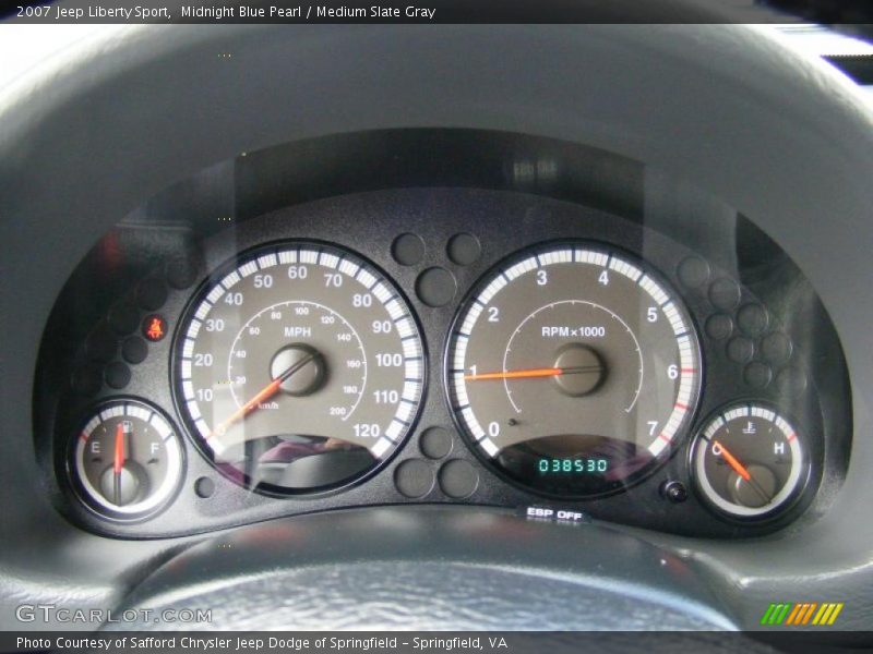 Midnight Blue Pearl / Medium Slate Gray 2007 Jeep Liberty Sport