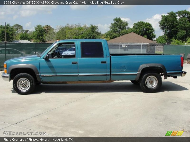 Indigo Blue Metallic / Gray 1998 Chevrolet C/K 3500 K3500 Cheyenne Crew Cab 4x4