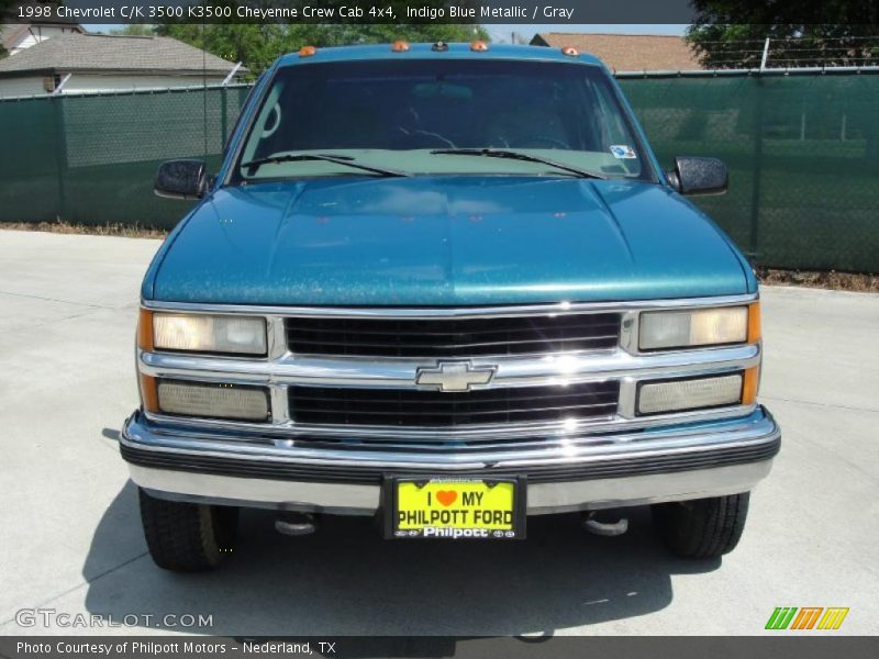 Indigo Blue Metallic / Gray 1998 Chevrolet C/K 3500 K3500 Cheyenne Crew Cab 4x4