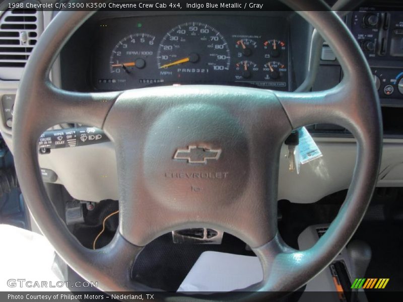 Indigo Blue Metallic / Gray 1998 Chevrolet C/K 3500 K3500 Cheyenne Crew Cab 4x4