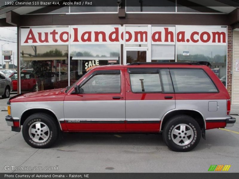 Apple Red / Red 1992 Chevrolet S10 Blazer 4x4