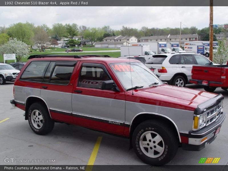 Apple Red / Red 1992 Chevrolet S10 Blazer 4x4
