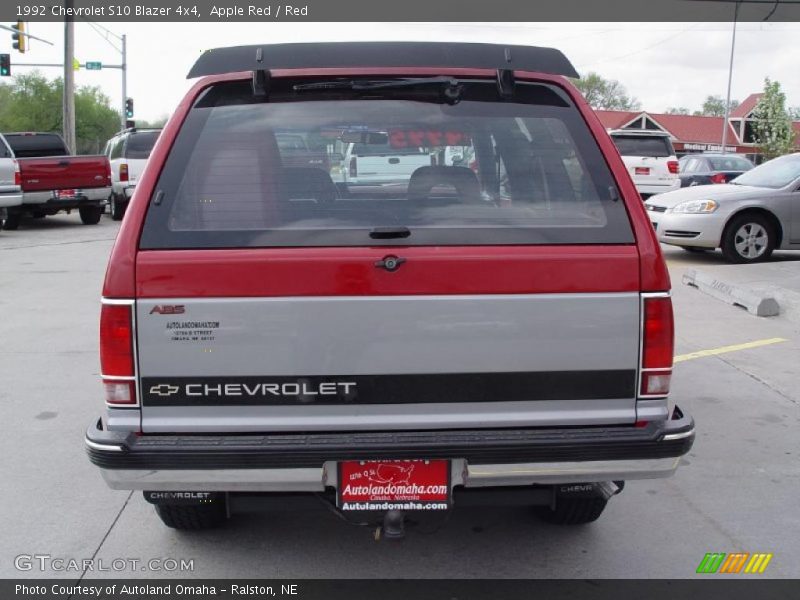 Apple Red / Red 1992 Chevrolet S10 Blazer 4x4