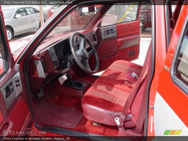 Apple Red / Red 1992 Chevrolet S10 Blazer 4x4