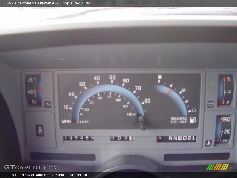 Apple Red / Red 1992 Chevrolet S10 Blazer 4x4