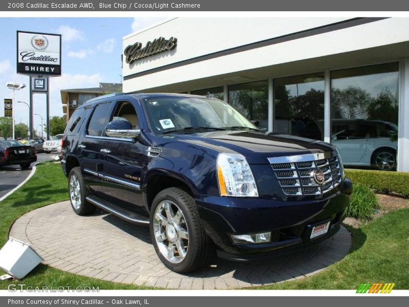 Blue Chip / Cocoa/Light Cashmere 2008 Cadillac Escalade AWD