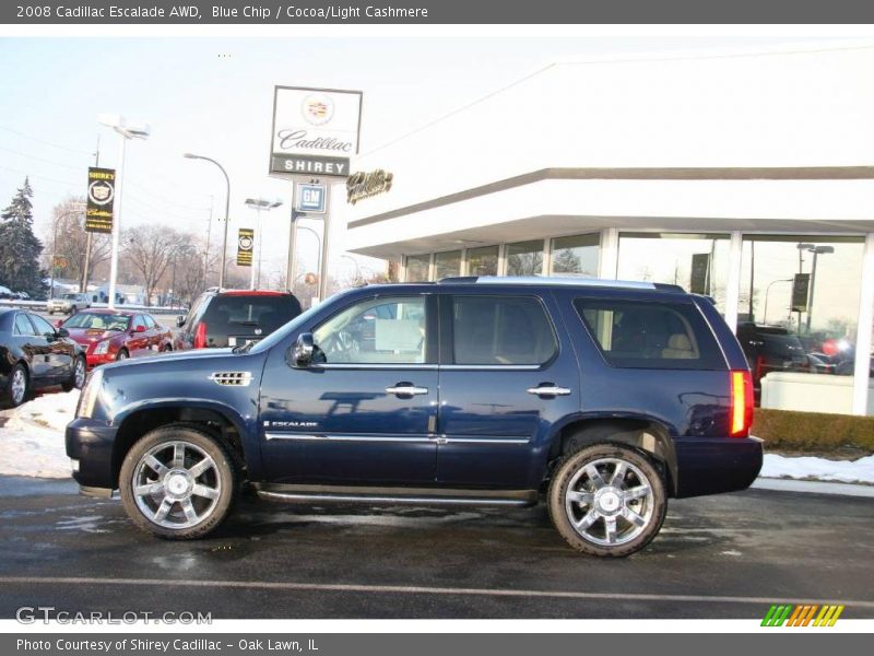 Blue Chip / Cocoa/Light Cashmere 2008 Cadillac Escalade AWD
