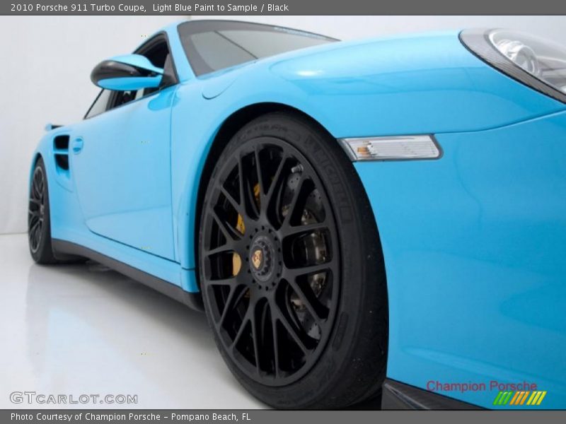 Light Blue Paint to Sample / Black 2010 Porsche 911 Turbo Coupe