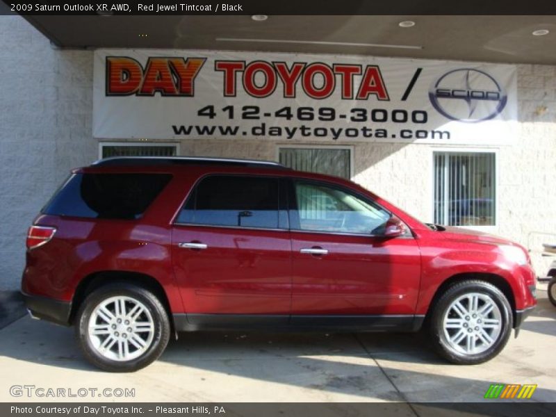 Red Jewel Tintcoat / Black 2009 Saturn Outlook XR AWD