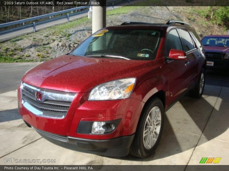 Red Jewel Tintcoat / Black 2009 Saturn Outlook XR AWD