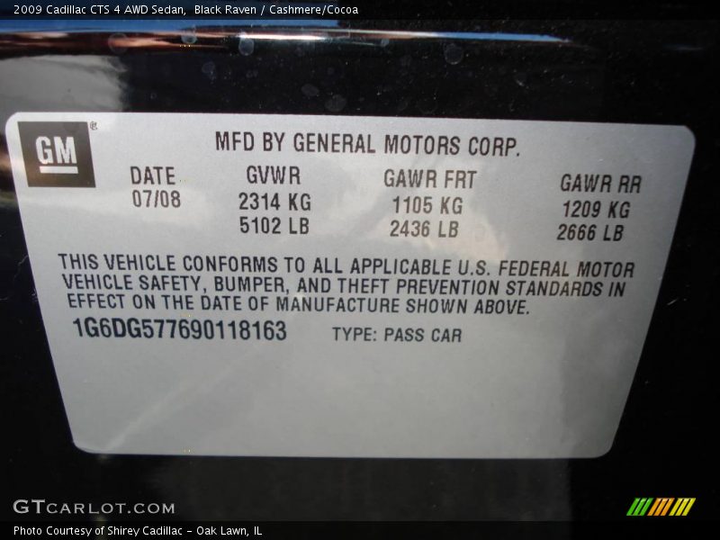 Black Raven / Cashmere/Cocoa 2009 Cadillac CTS 4 AWD Sedan