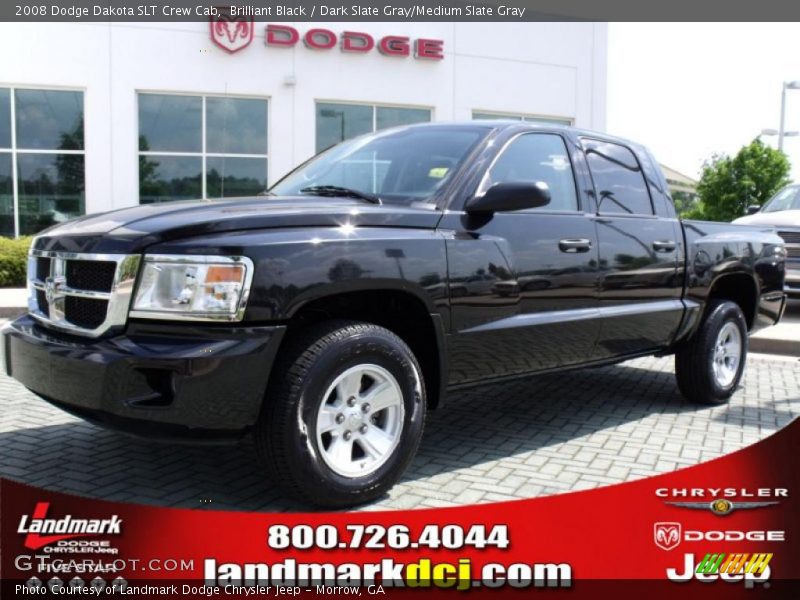 Brilliant Black / Dark Slate Gray/Medium Slate Gray 2008 Dodge Dakota SLT Crew Cab