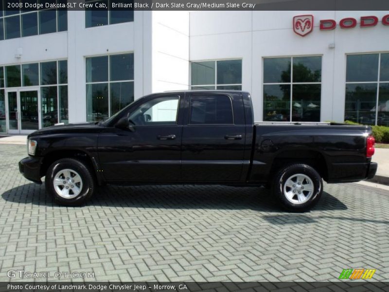 Brilliant Black / Dark Slate Gray/Medium Slate Gray 2008 Dodge Dakota SLT Crew Cab