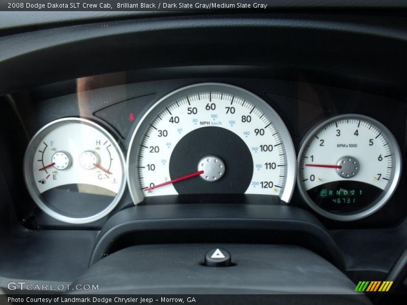 Brilliant Black / Dark Slate Gray/Medium Slate Gray 2008 Dodge Dakota SLT Crew Cab