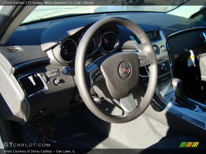White Diamond Tri-Coat / Ebony 2009 Cadillac CTS Sedan