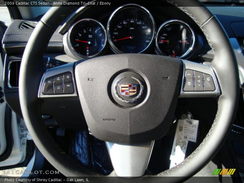 White Diamond Tri-Coat / Ebony 2009 Cadillac CTS Sedan