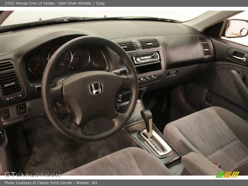 Satin Silver Metallic / Gray 2003 Honda Civic LX Sedan
