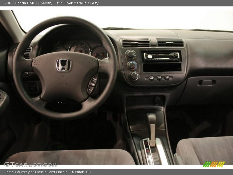 Satin Silver Metallic / Gray 2003 Honda Civic LX Sedan