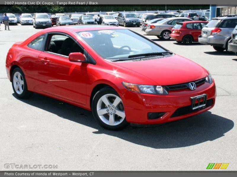 Tango Red Pearl / Black 2007 Honda Civic EX Coupe