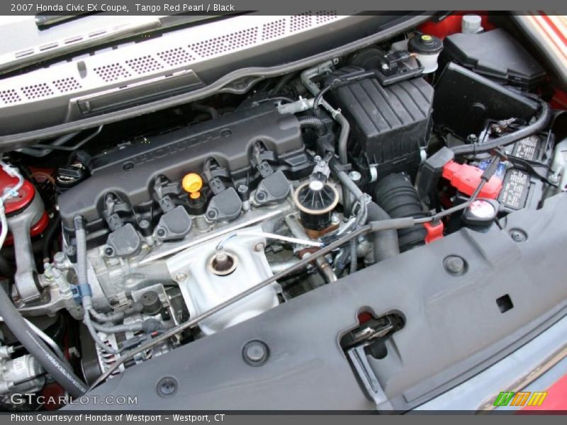 Tango Red Pearl / Black 2007 Honda Civic EX Coupe