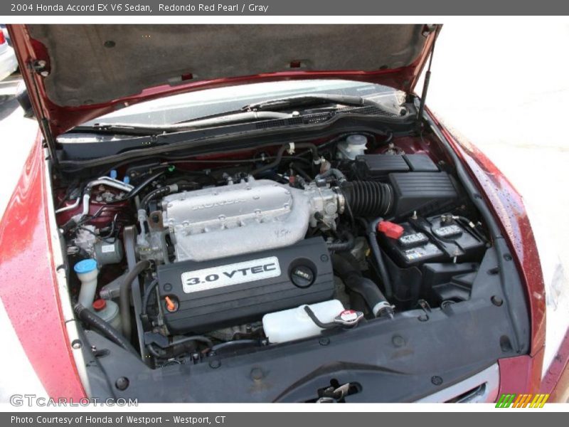Redondo Red Pearl / Gray 2004 Honda Accord EX V6 Sedan