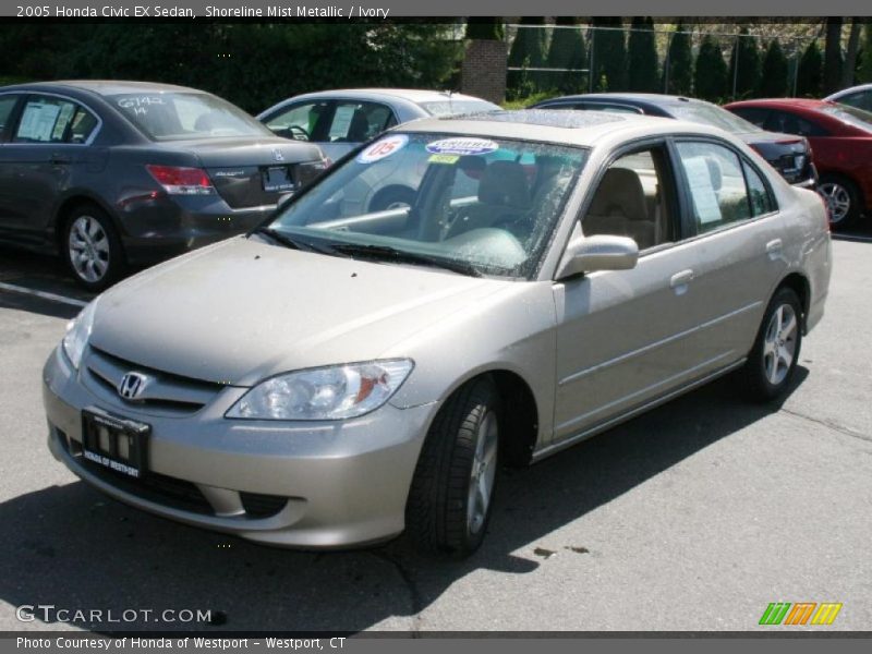 Shoreline Mist Metallic / Ivory 2005 Honda Civic EX Sedan