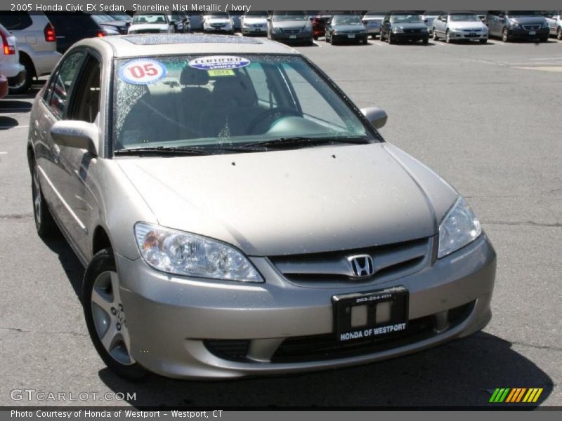 Shoreline Mist Metallic / Ivory 2005 Honda Civic EX Sedan
