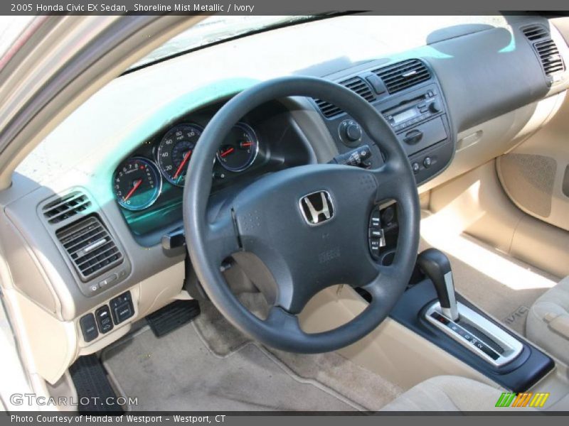 Shoreline Mist Metallic / Ivory 2005 Honda Civic EX Sedan