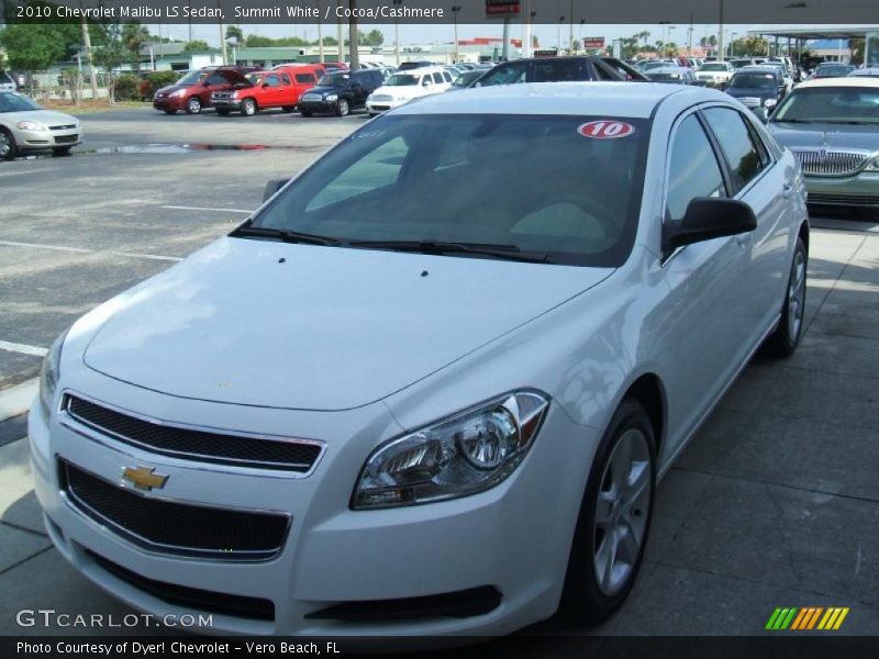 Summit White / Cocoa/Cashmere 2010 Chevrolet Malibu LS Sedan