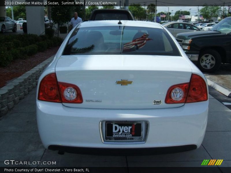 Summit White / Cocoa/Cashmere 2010 Chevrolet Malibu LS Sedan