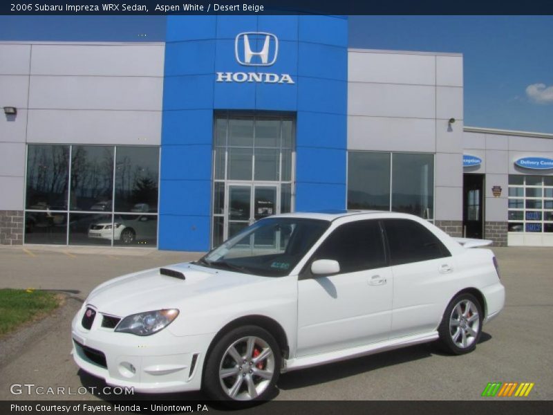 Aspen White / Desert Beige 2006 Subaru Impreza WRX Sedan