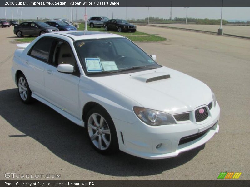 Aspen White / Desert Beige 2006 Subaru Impreza WRX Sedan