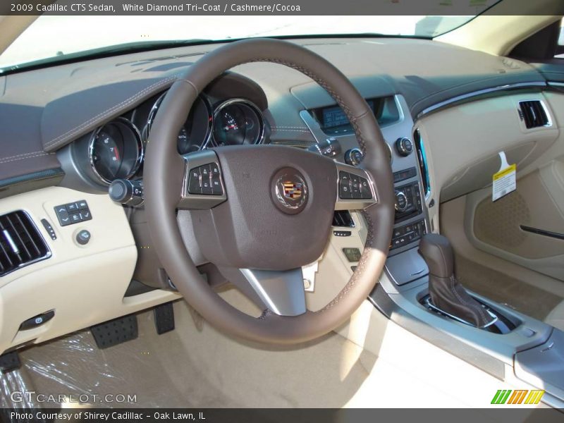White Diamond Tri-Coat / Cashmere/Cocoa 2009 Cadillac CTS Sedan