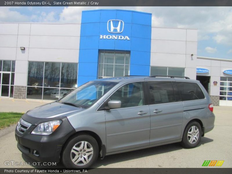 Slate Green Metallic / Gray 2007 Honda Odyssey EX-L