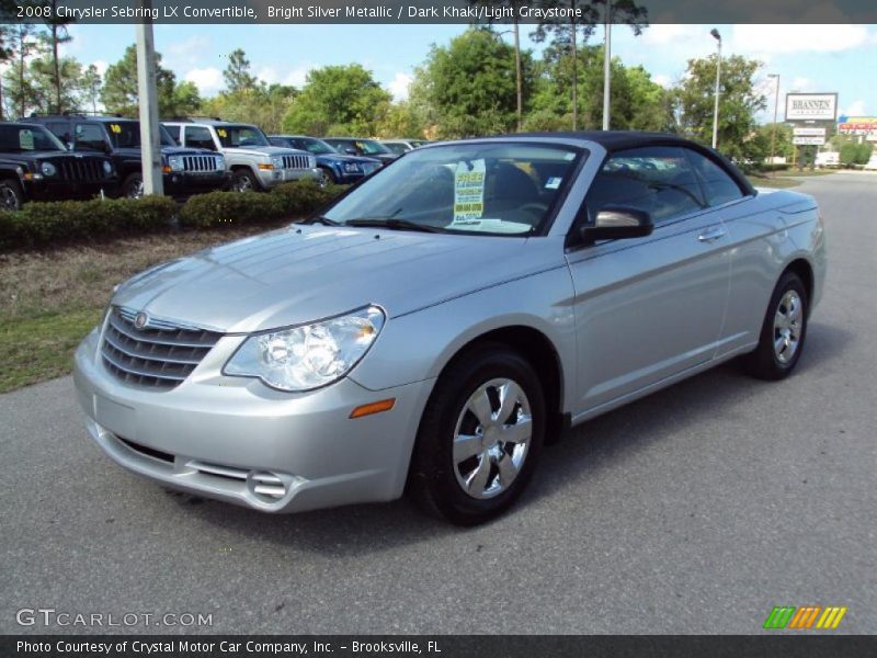 Bright Silver Metallic / Dark Khaki/Light Graystone 2008 Chrysler Sebring LX Convertible
