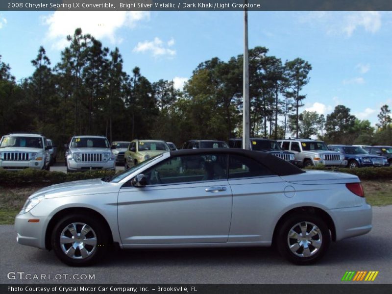 Bright Silver Metallic / Dark Khaki/Light Graystone 2008 Chrysler Sebring LX Convertible