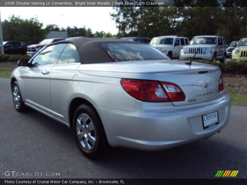 Bright Silver Metallic / Dark Khaki/Light Graystone 2008 Chrysler Sebring LX Convertible