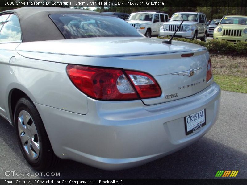 Bright Silver Metallic / Dark Khaki/Light Graystone 2008 Chrysler Sebring LX Convertible