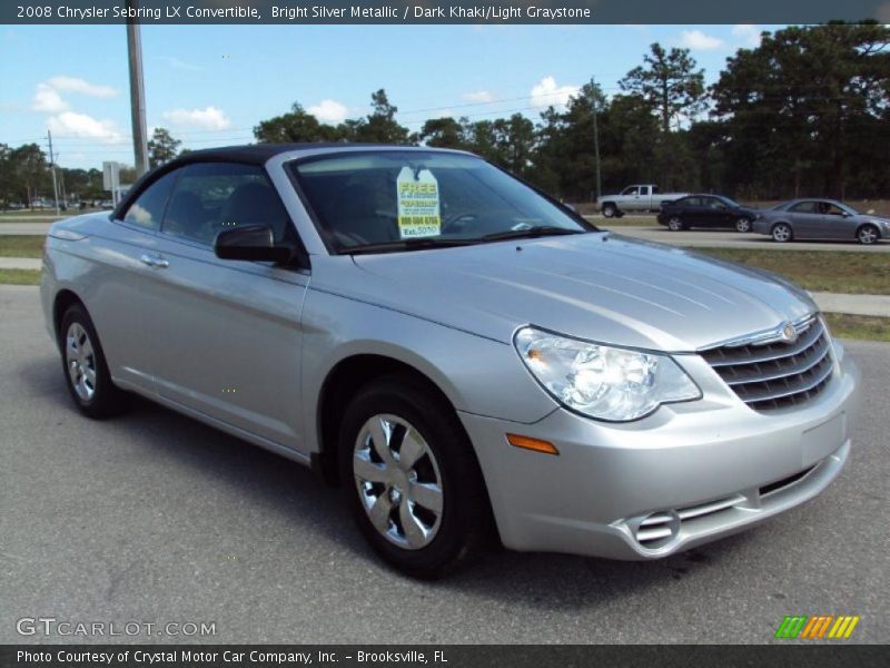 Bright Silver Metallic / Dark Khaki/Light Graystone 2008 Chrysler Sebring LX Convertible